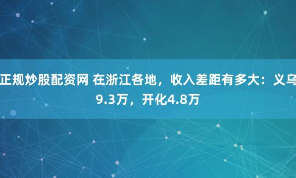 正规炒股配资网 在浙江各地，收入差距有多大：义乌9.3万，开化4.8万